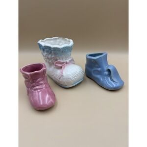 Vintage Ceramic/Porcelain Baby Booties/Planter Lot Of 3